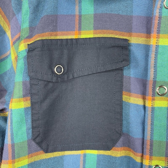 L.L.Bean Kids' BeanFlex All-Season Flannel Shirt - Marine Blue - Picture 3 of 12